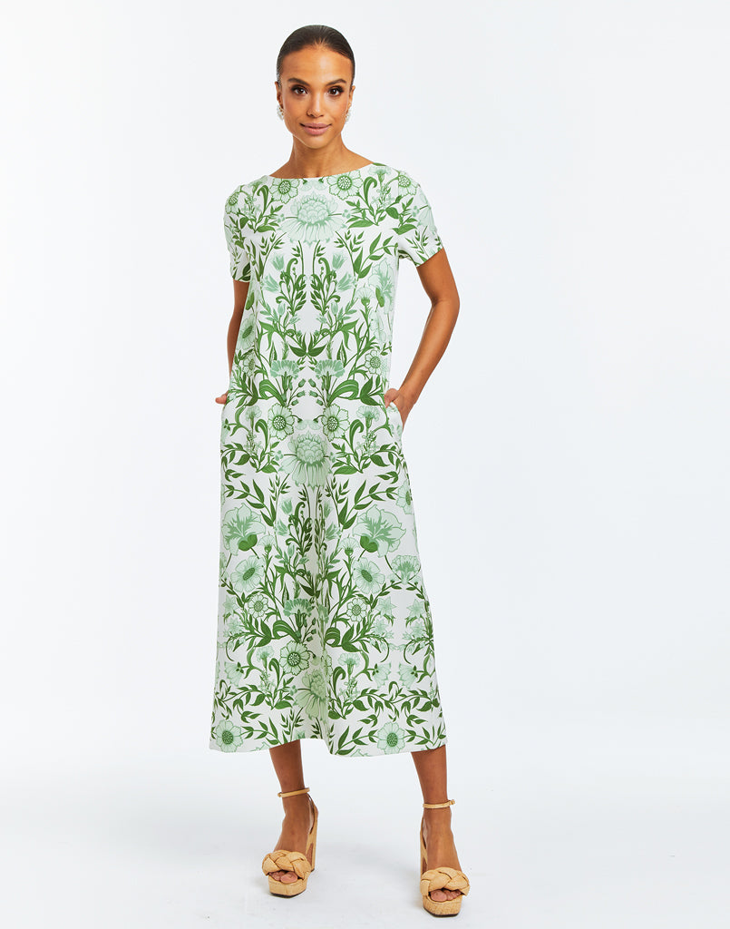 Zara green hotsell floral midi dress