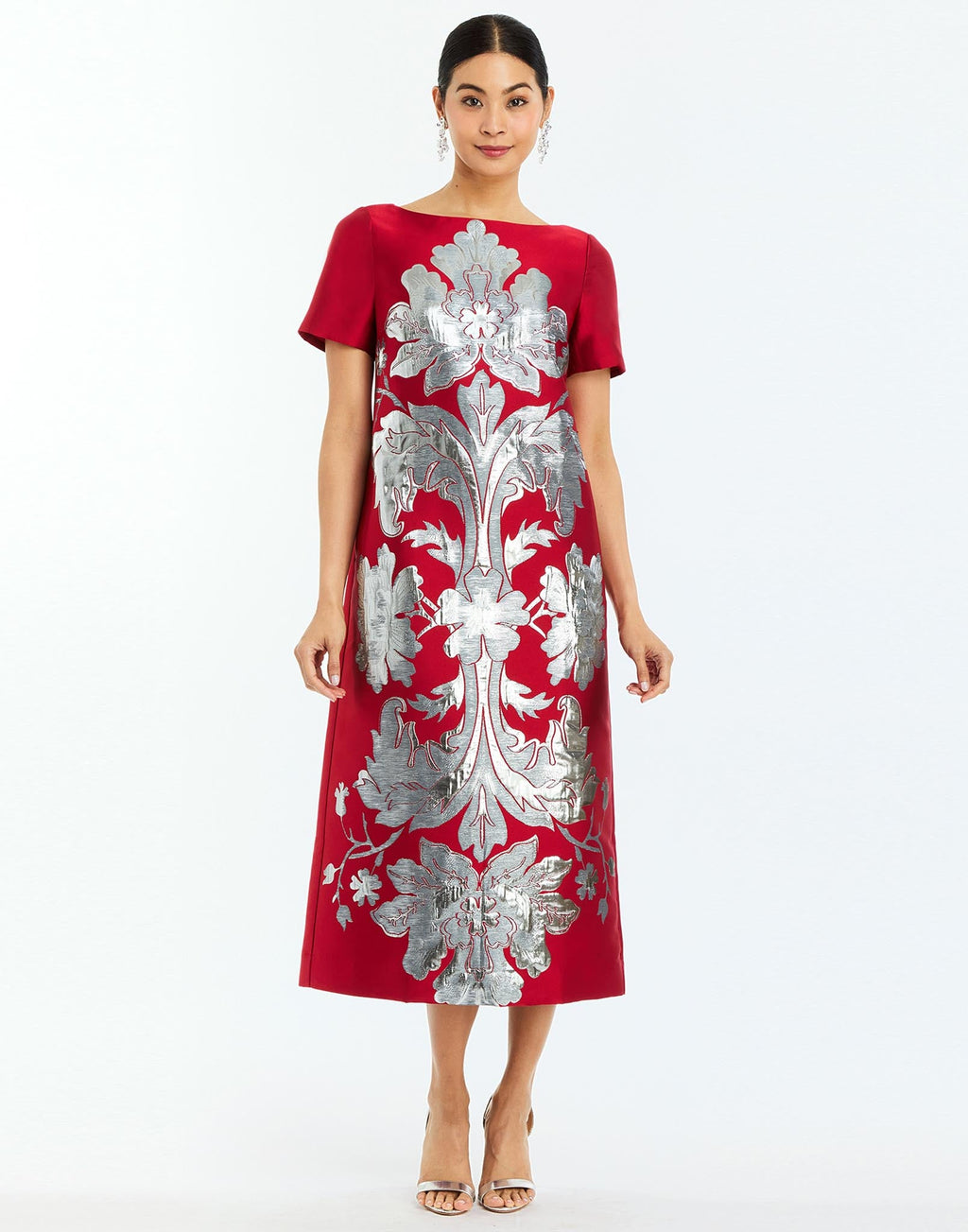 fallen shoulder midi dress Dramatic Exit Off-Shoulder Midi Dress