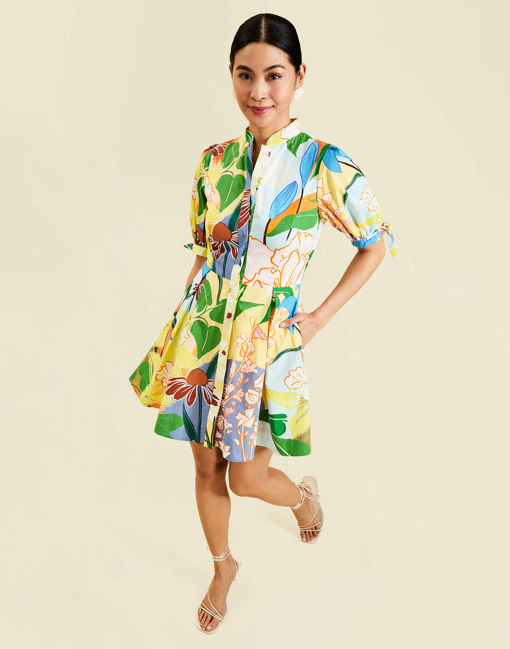 knee length dresses for ladies Chianti Convertible Mini Dress 12 / Ivory/Blue Morning Dew