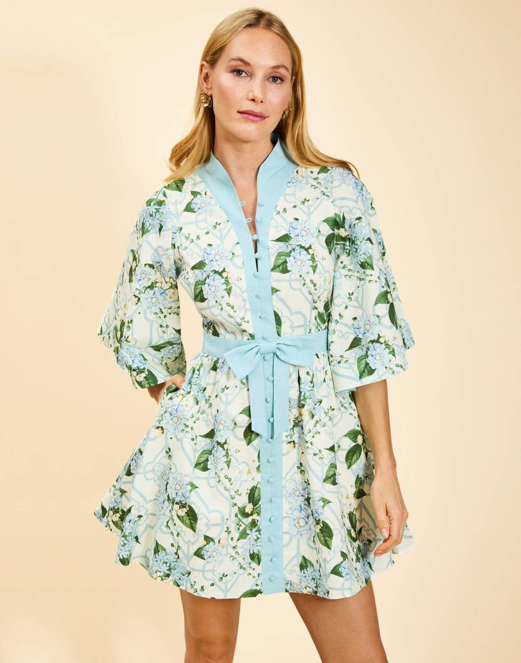 knee length dresses for ladies Mestiza New York Carmen Mini Dress In Powder Toile