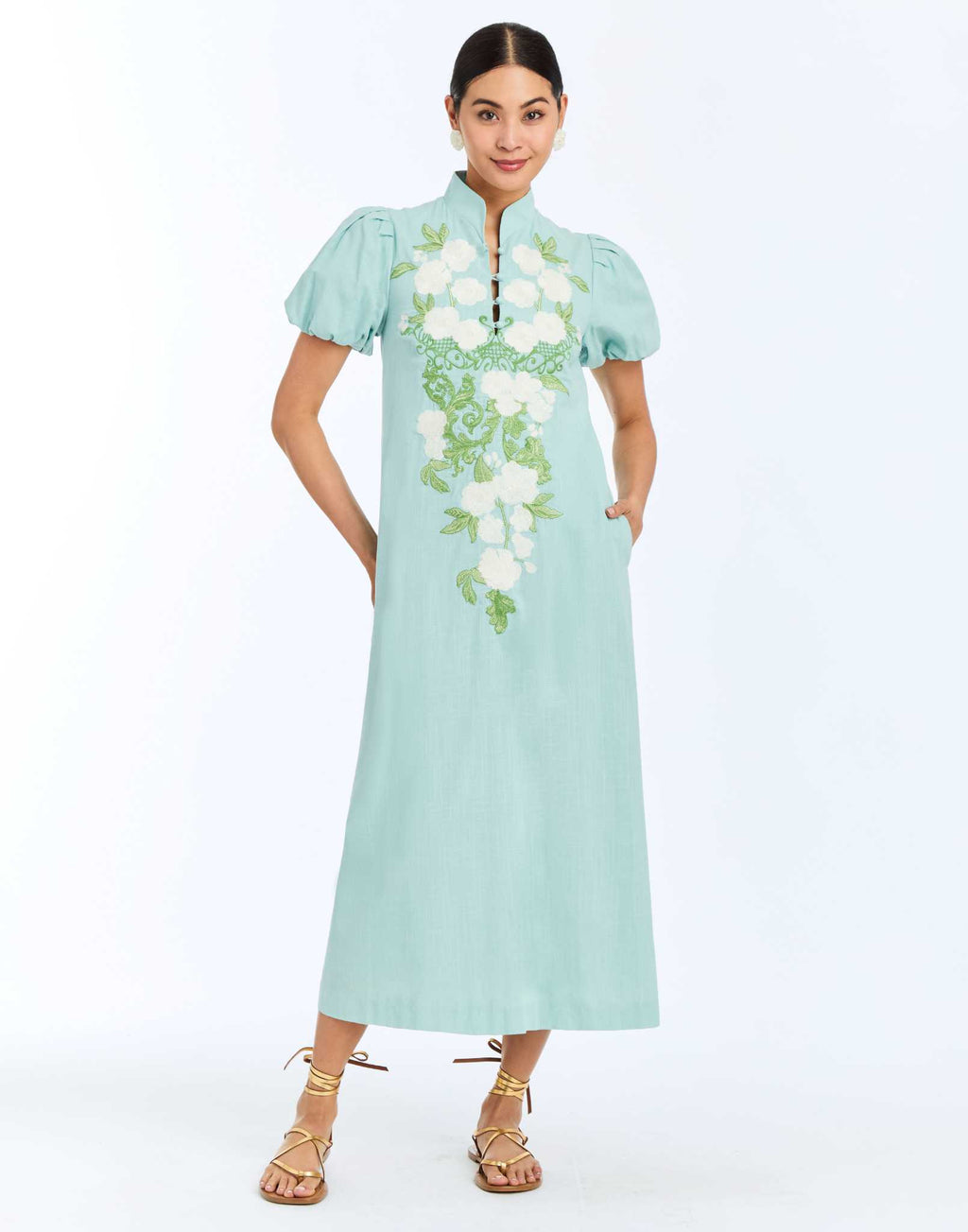 slim fit dress slacks Mestiza Carmen Mini Dress in Trellis Verte main image 1