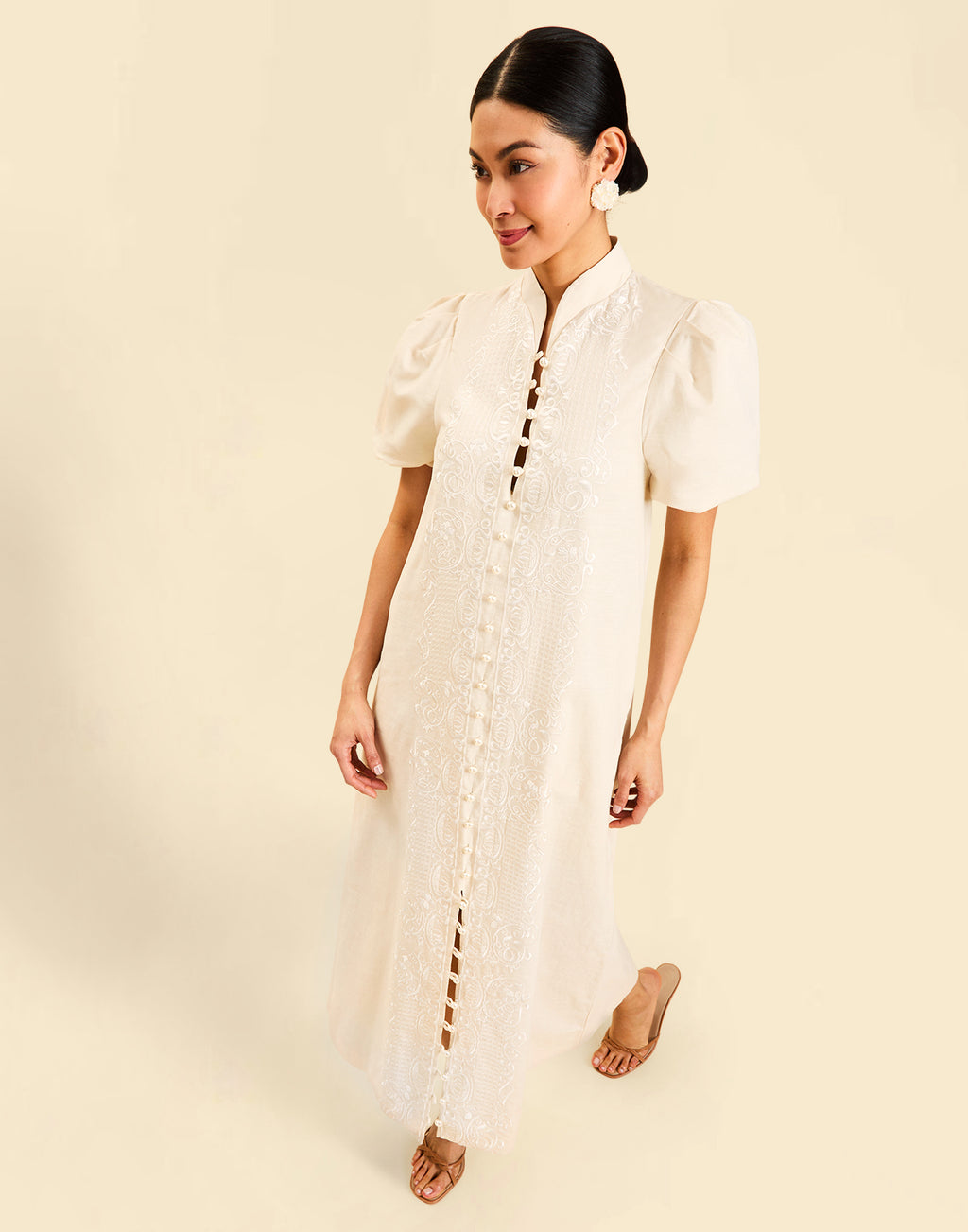 Mestiza New York | Elliana Barong Midi Dress | S