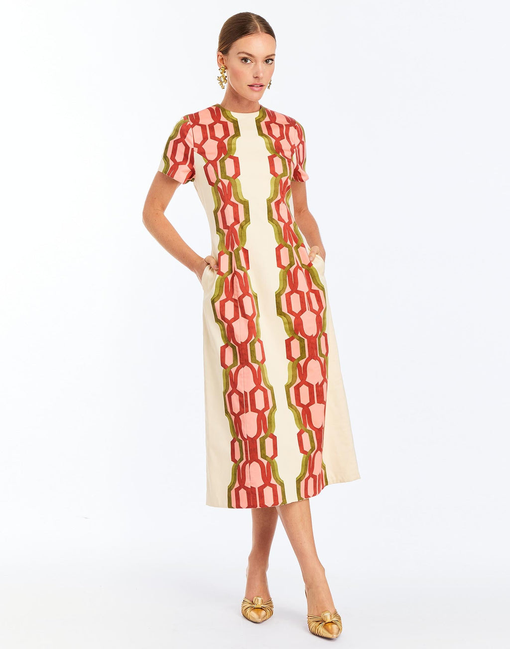 hamptons midi dress Hampton Convertible Midi in Deco Quatrefoil 0