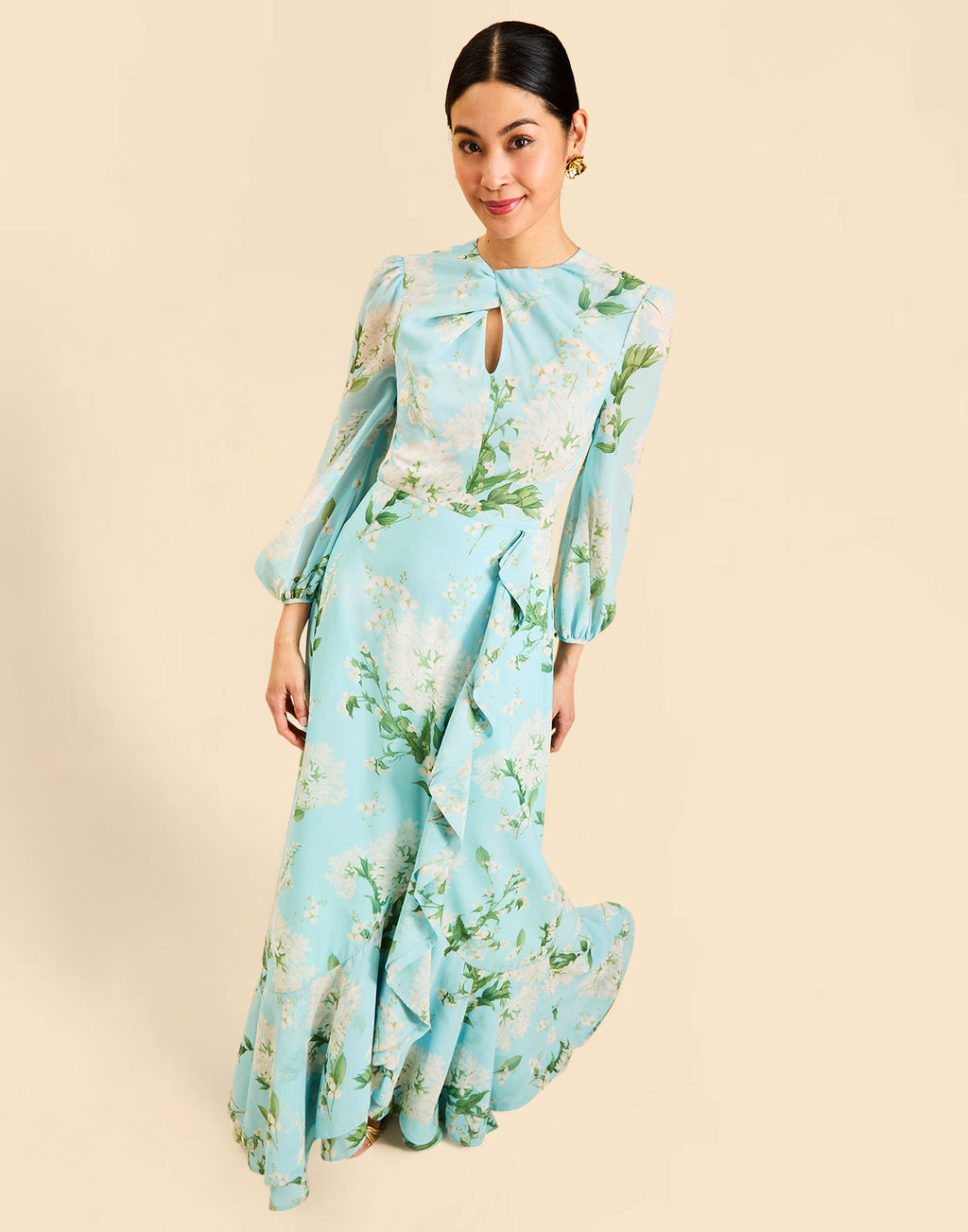 dress for women elegant Luxury Elegant Evening Gown Dress with Long Sheer Sleeves – FineLook