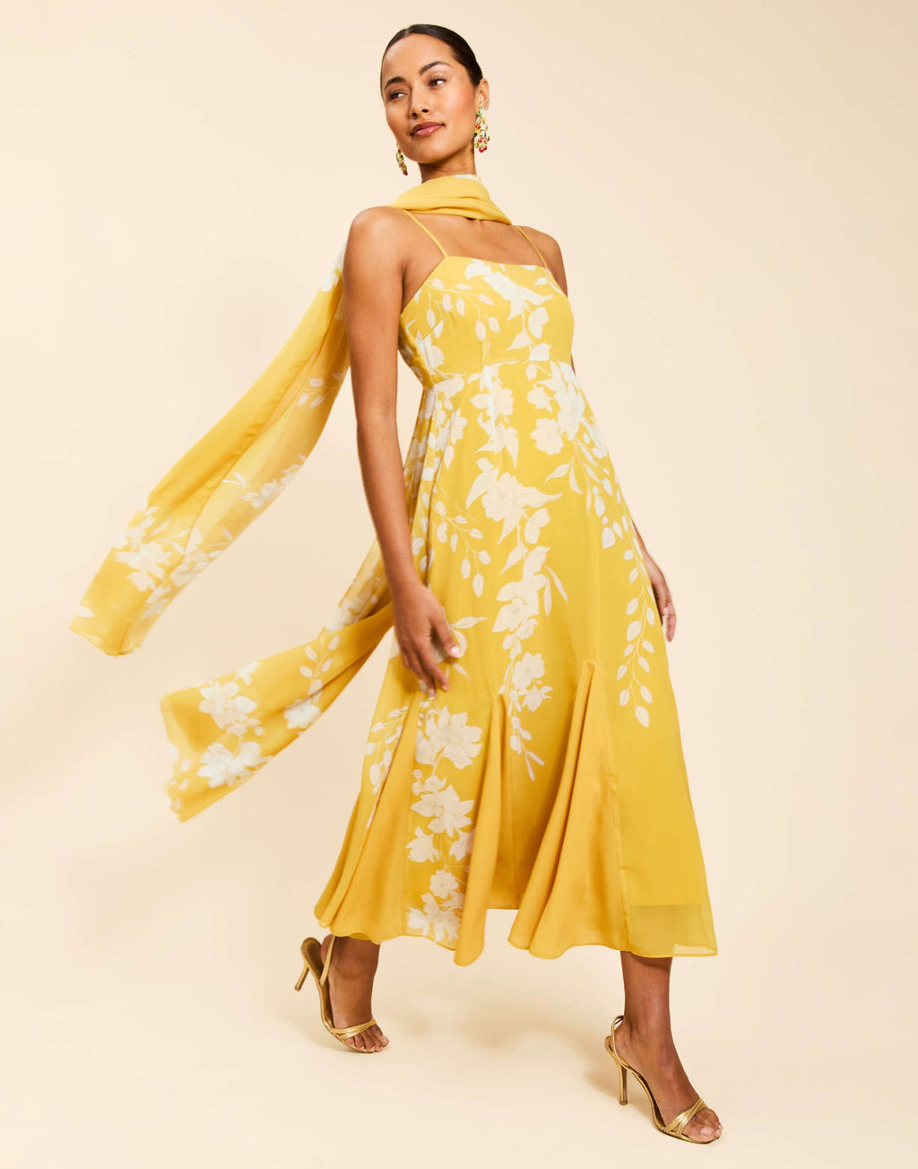 reverie midi dress Reverie Tea-Length Sash Dress 6 / HUCKLEBERRY YELLOW