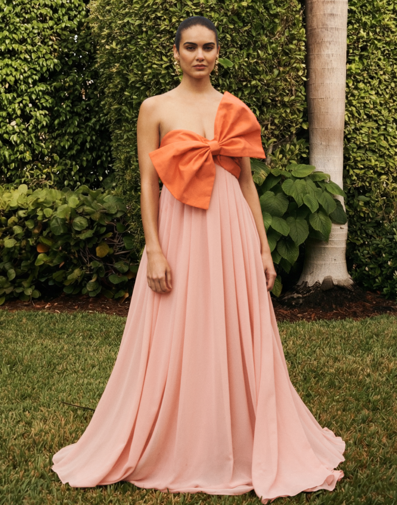 strapless open back dress Floral Prom Dresses,Princess Prom Dress,Girls Party Dress,Graduation D main image 1