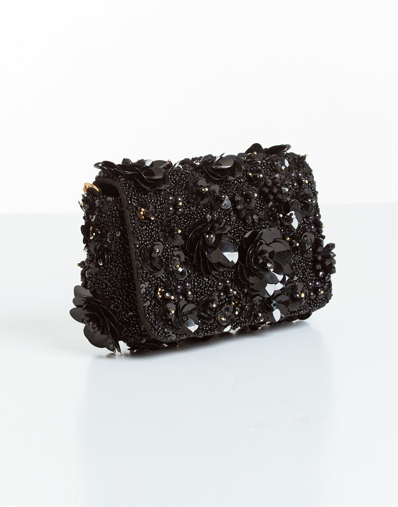 Black sequin best sale clutch bag