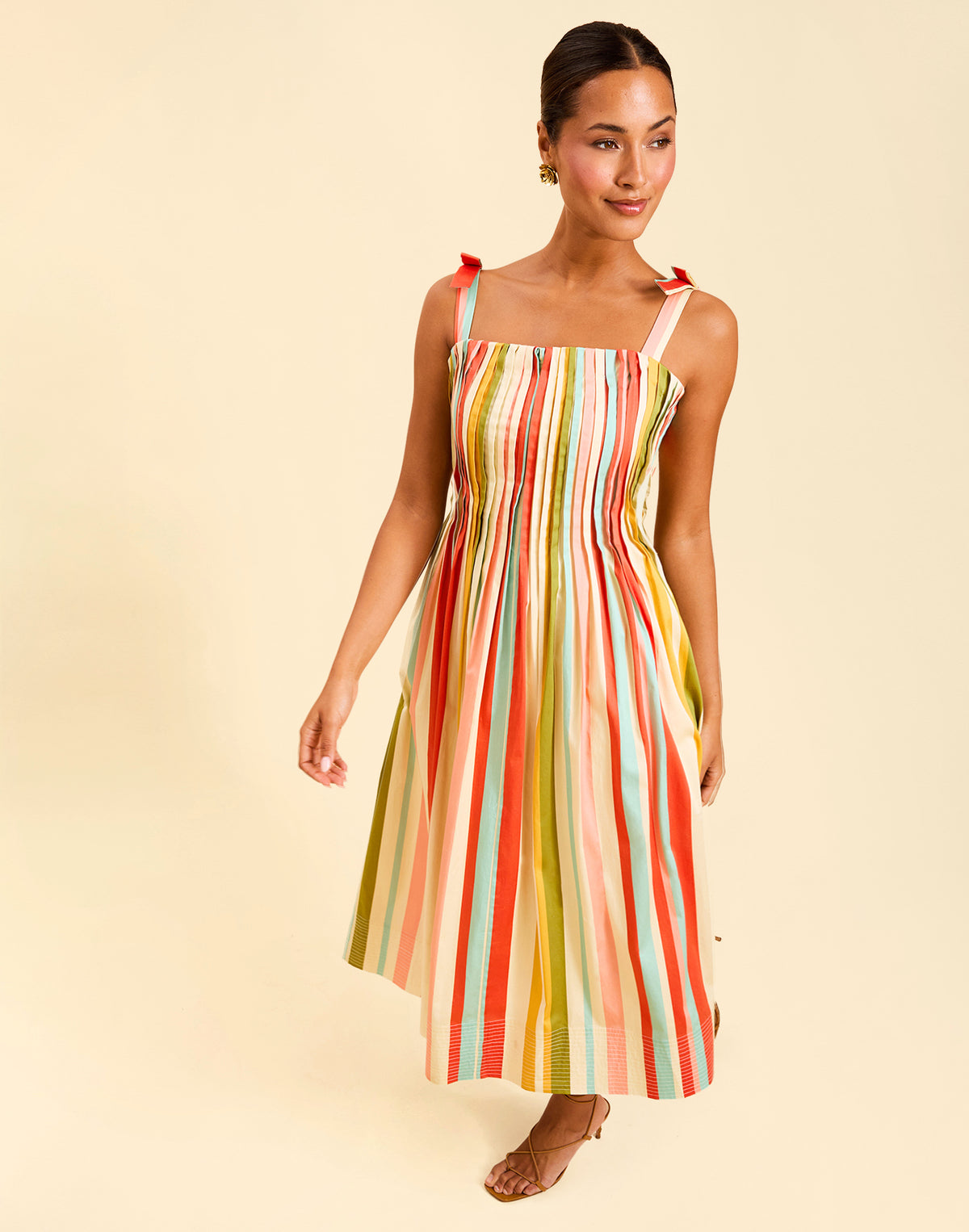 Pre-Order - Anais Pintuck Midi Dress