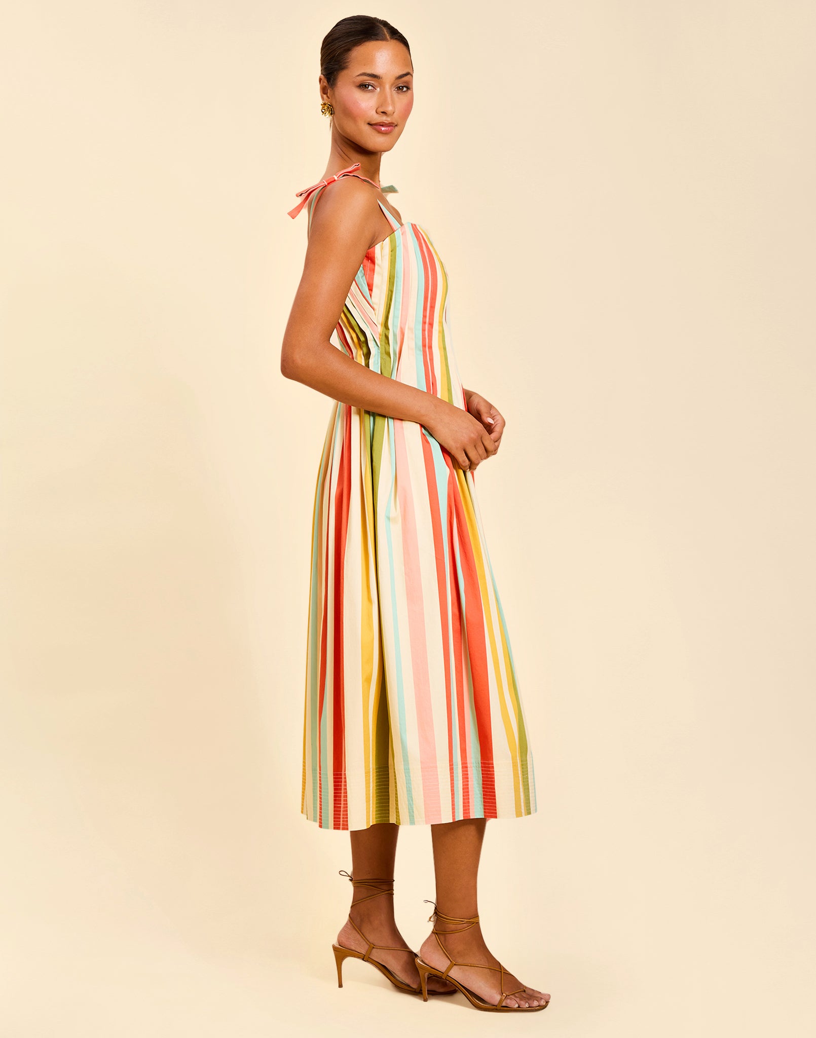Anais Pintuck Midi Dress