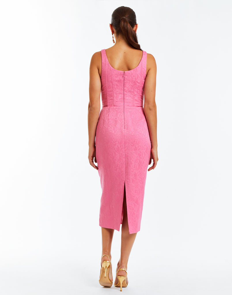 Soft gaze pink midi dress | Pink midi dress, Pink linen dress, Linen dress