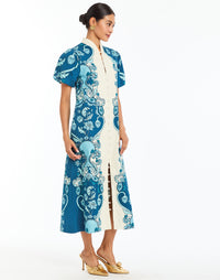 Elliana Printed Barong Midi Dress