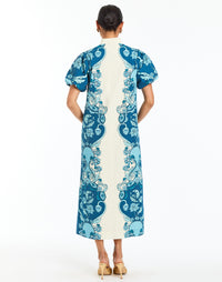 Elliana Printed Barong Midi Dress