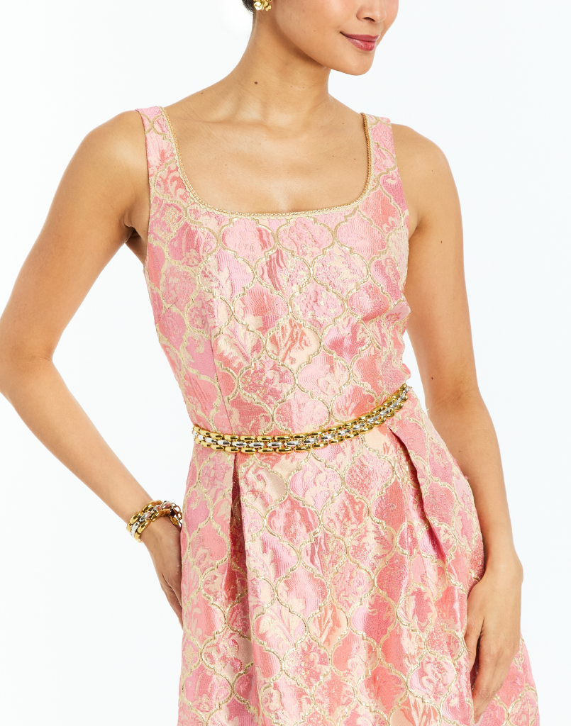 Cora Mini Dress in Gilded Pink by Mestiza New York - Detail