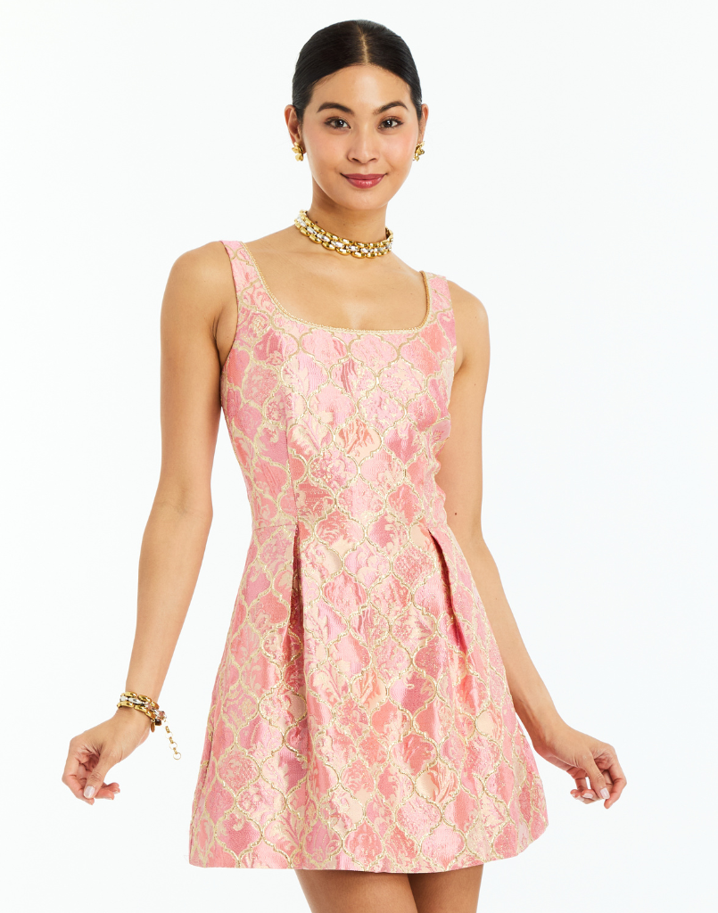 Cora Mini Dress in Gilded Pink by Mestiza New York - Front