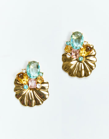 NEW Mestiza New York Ginkgo Statement Earrings $98 Ginkgo leaf pearl-trimmed stud earrings - id.wh2252406-WH2HD main image 3