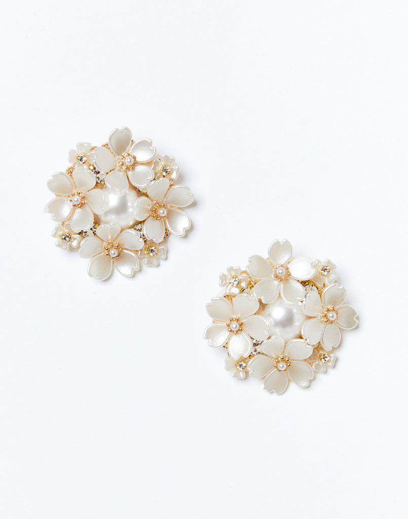 floral cluster stud earrings