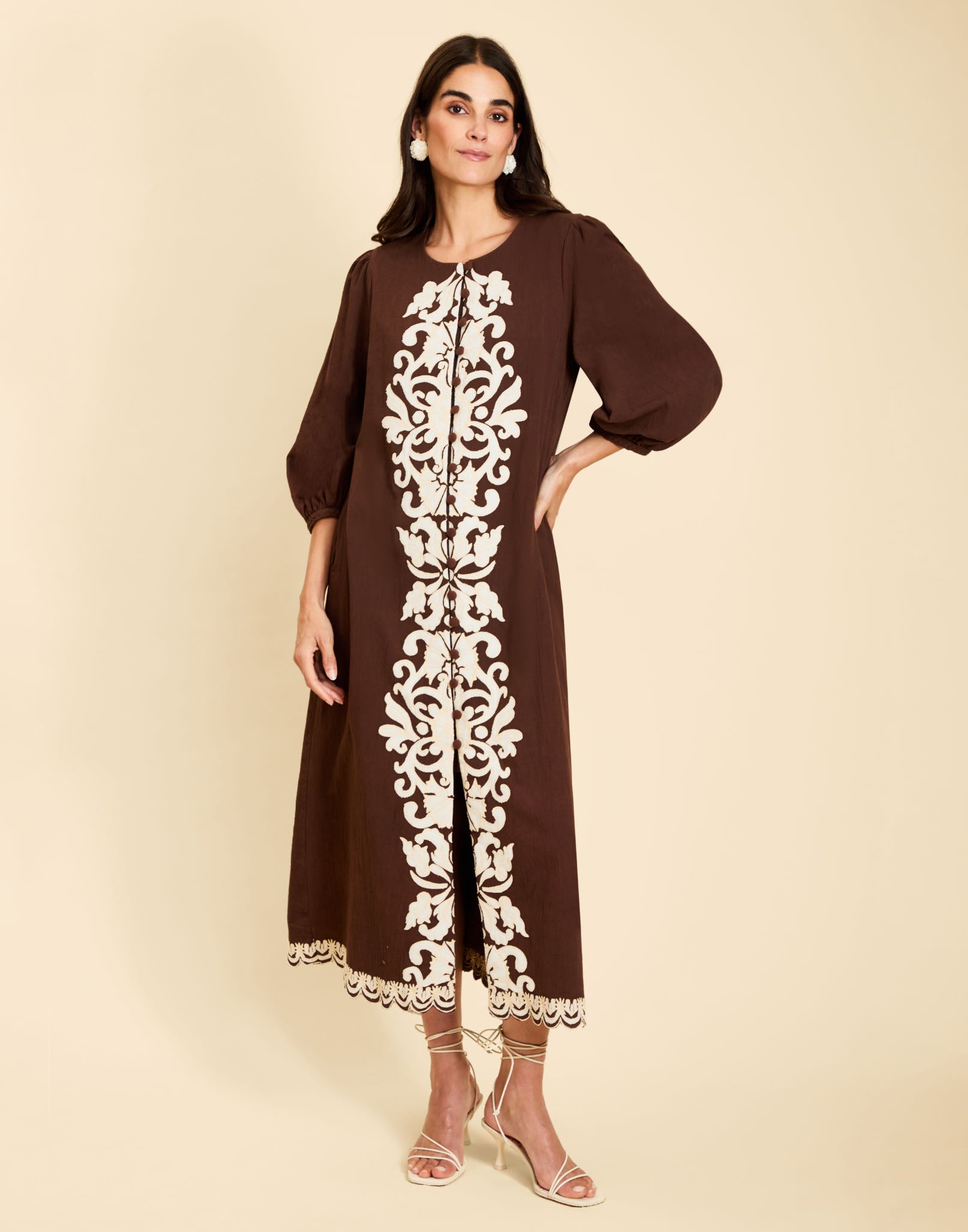 Pre-Order - Suzanna Barong Midi Dress