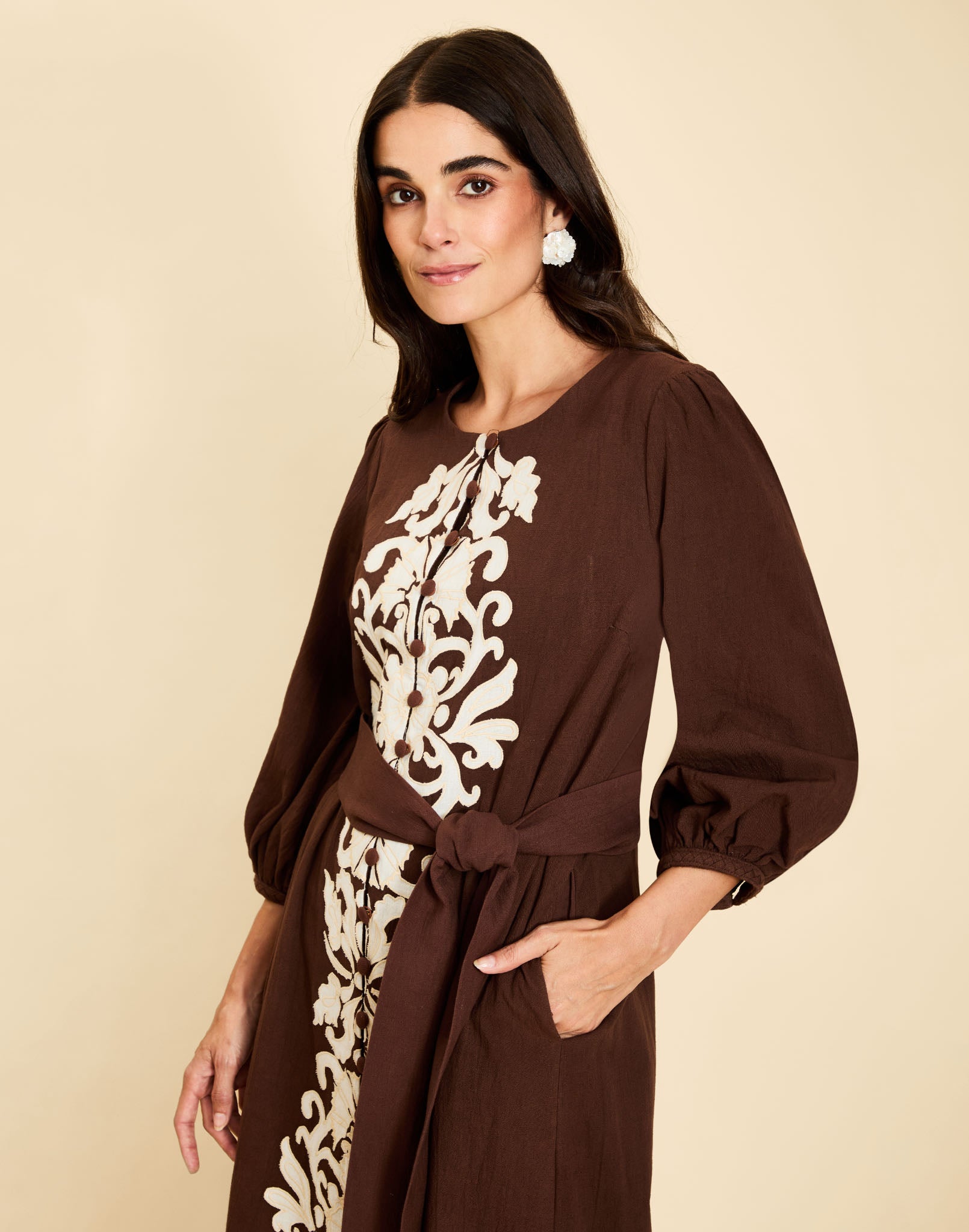 Pre-Order - Suzanna Barong Midi Dress
