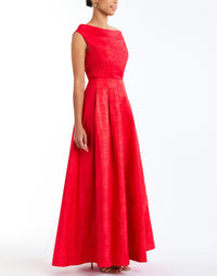 Taza Draped Top in Rose Red side – cocktail top with convertible draped cowl neckline, fitted bodice, and full lining by Mestiza New York.