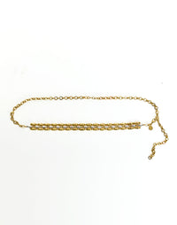  Susan Convertible™ Chain in Gold/Silver front – mixed metallic necklace and belt with chain-link design, adjustable clasp, and removable Mestiza logo charm by Mestiza New York.