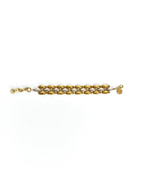 Susan Chain Cuff Bracelet in Gold/Silver front – mixed metallic chain-link bracelet with adjustable clasp and Mestiza logo charm by Mestiza New York.