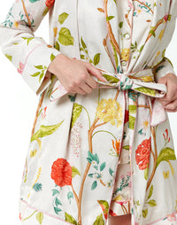 Ivory robe with flowers