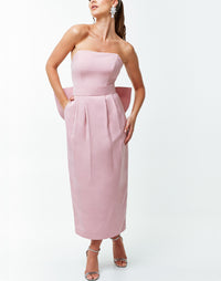 tea length strapless gown