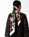 Black floral printed scarf